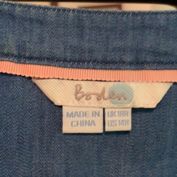 Boden denim wrap dress sz 14 - Picture 3 of 4